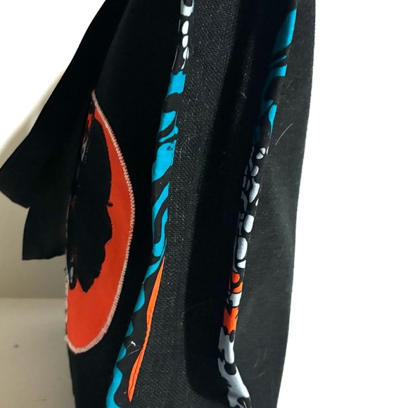 Handmade Black and Orange Patterned Tote Bag - Picture 3 of 6